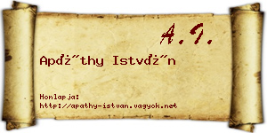 Apáthy István névjegykártya