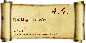 Apáthy István névjegykártya