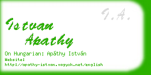 istvan apathy business card